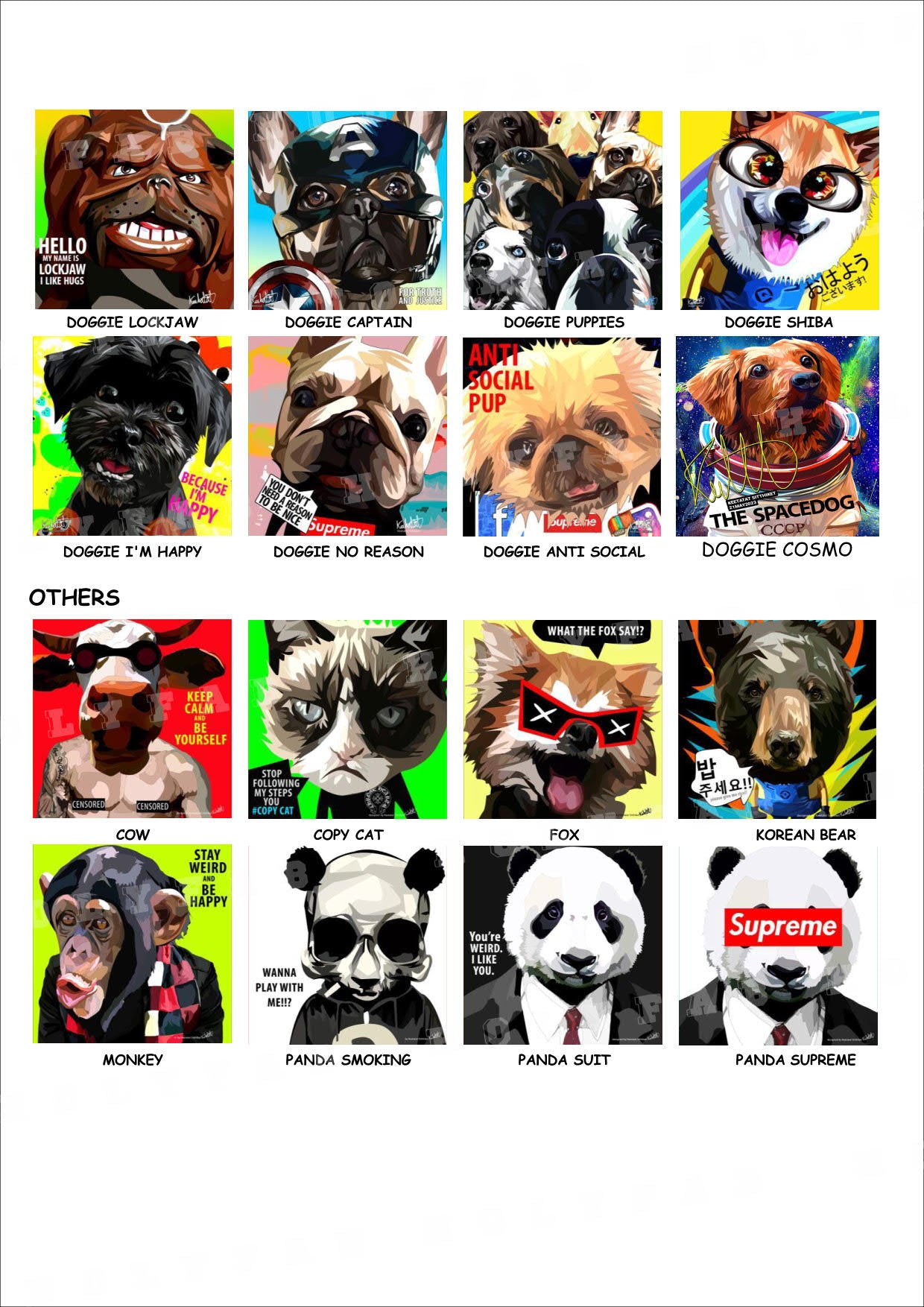 卡通-動物-藝術-POPART 掛畫 CATALOG