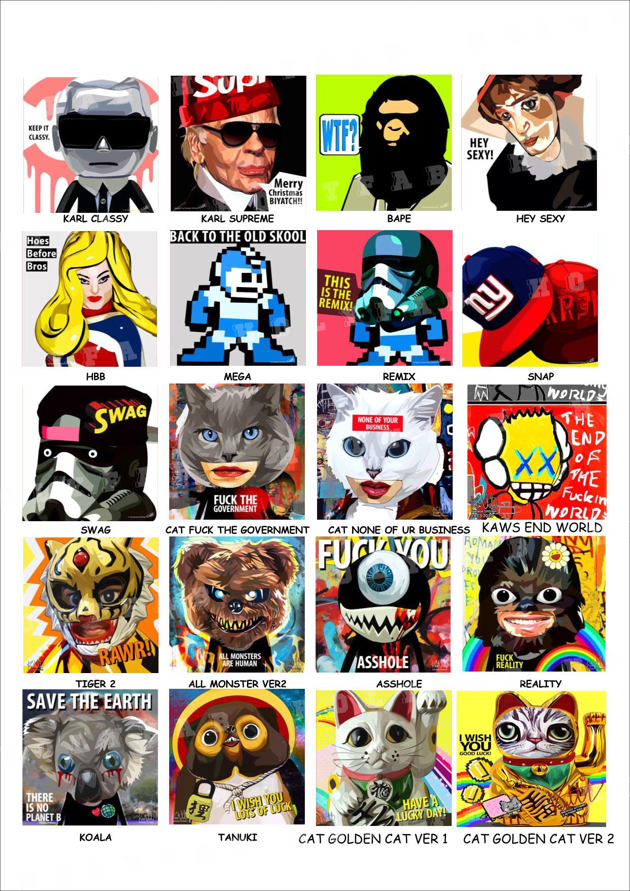 卡通-動物-藝術-POPART 掛畫 CATALOG