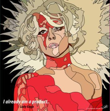 LADY GAGA : BLACK PopArt 掛畫