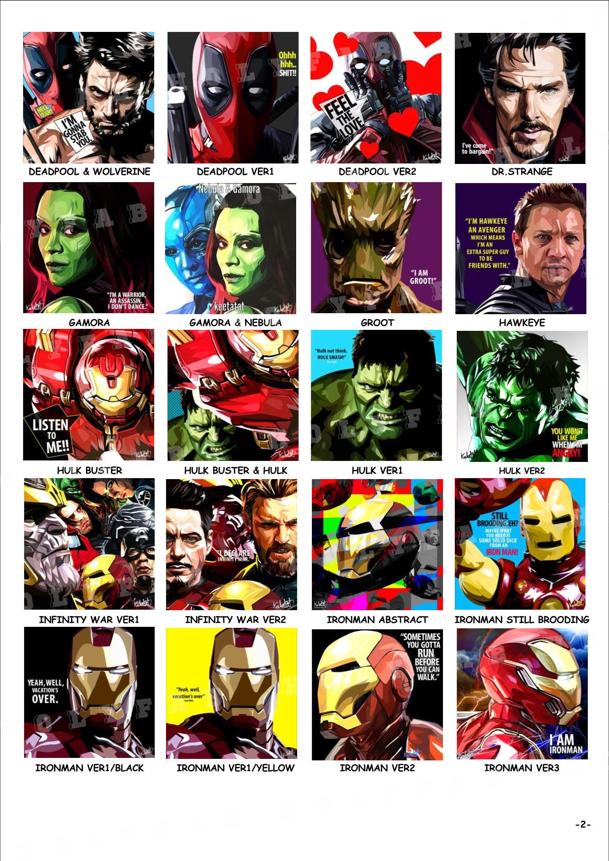 電影-劇集-Marvel-Dc Comics-StarWars -CATALOG
