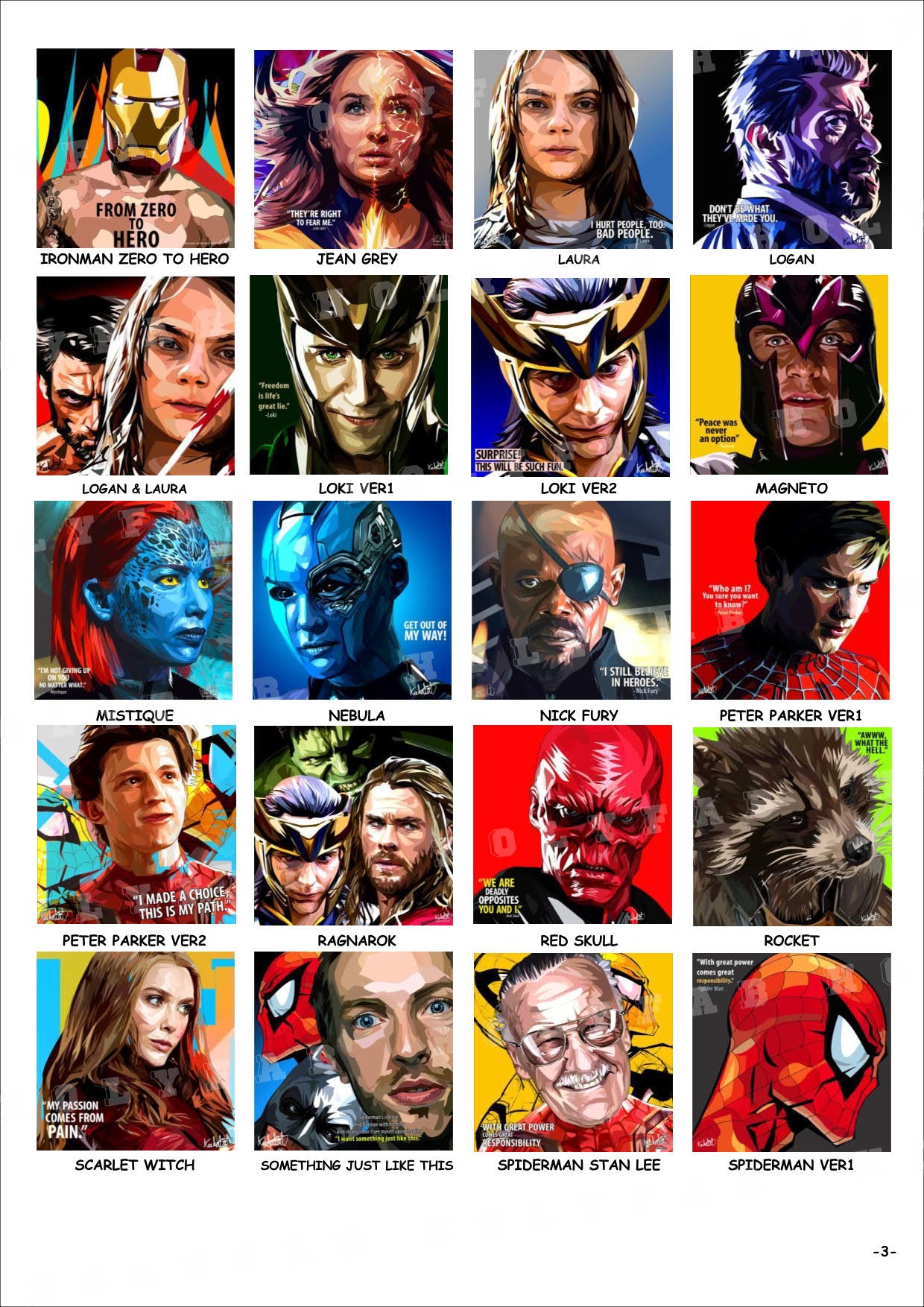 電影-劇集-Marvel-Dc Comics-StarWars -CATALOG