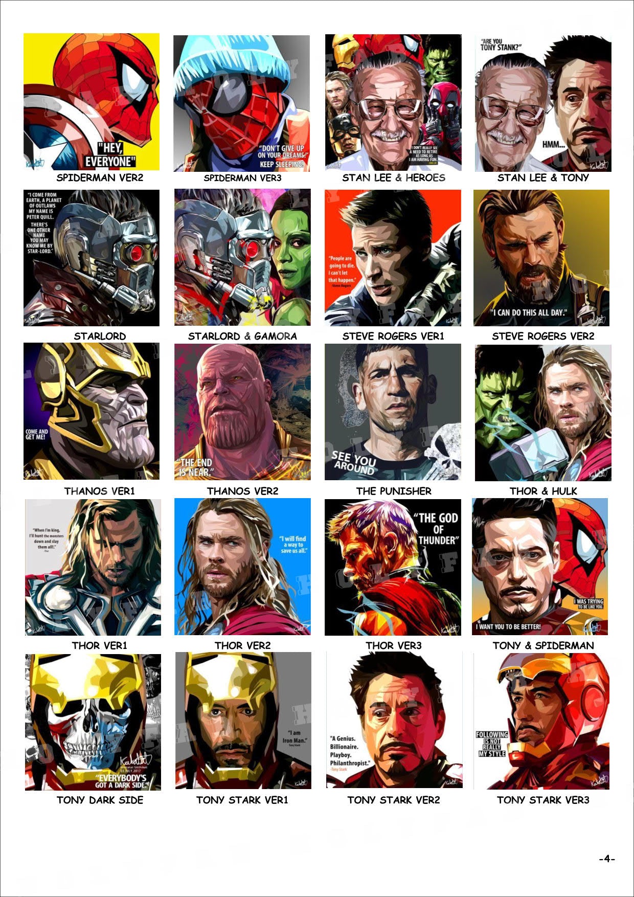 電影-劇集-Marvel-Dc Comics-StarWars -CATALOG