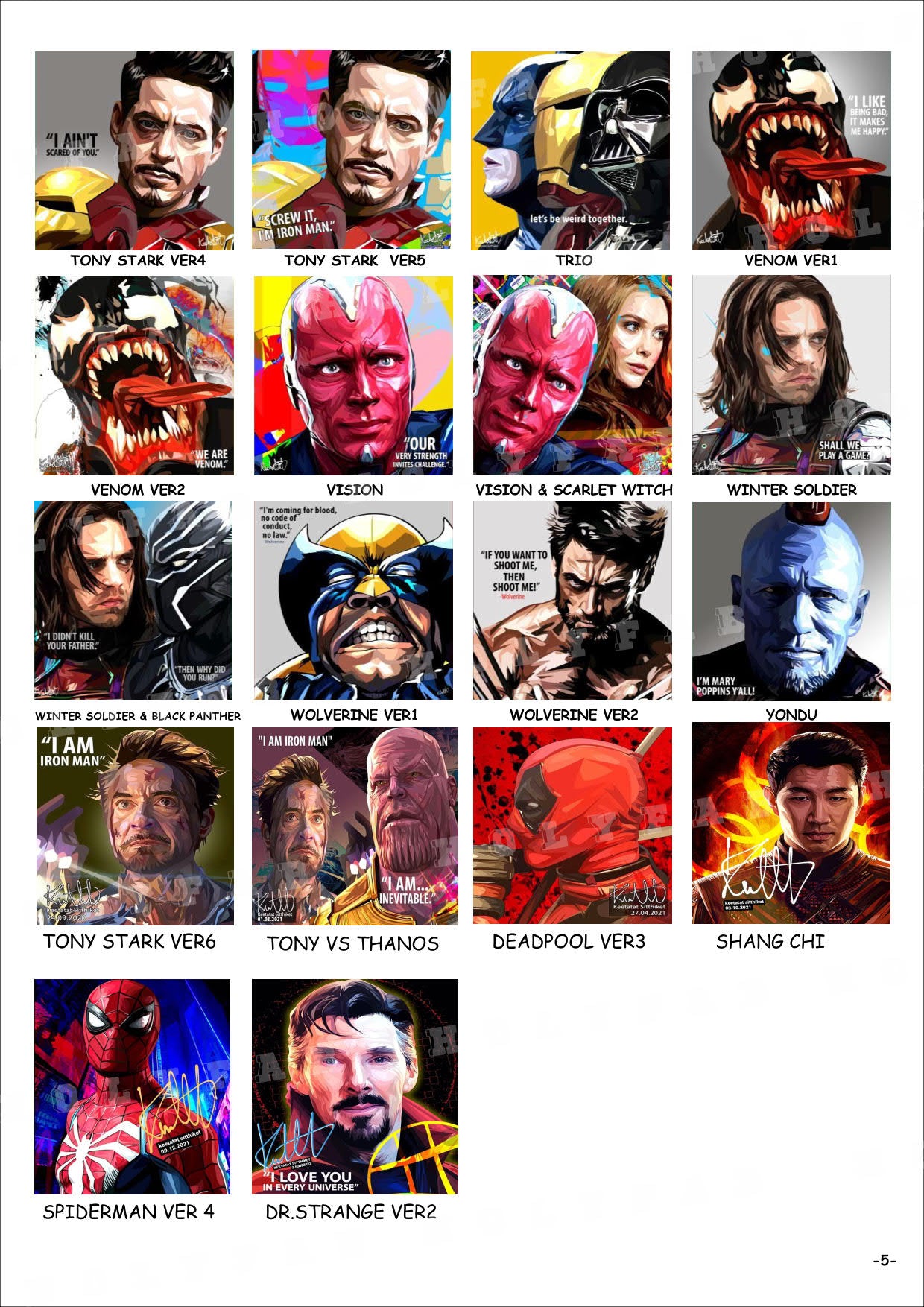電影-劇集-Marvel-Dc Comics-StarWars -CATALOG