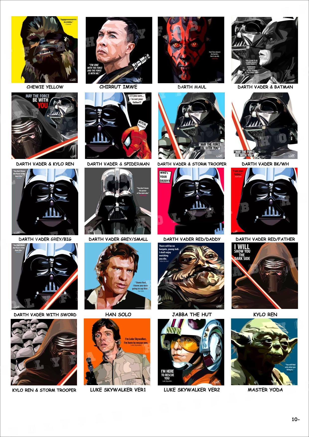 電影-劇集-Marvel-Dc Comics-StarWars -CATALOG