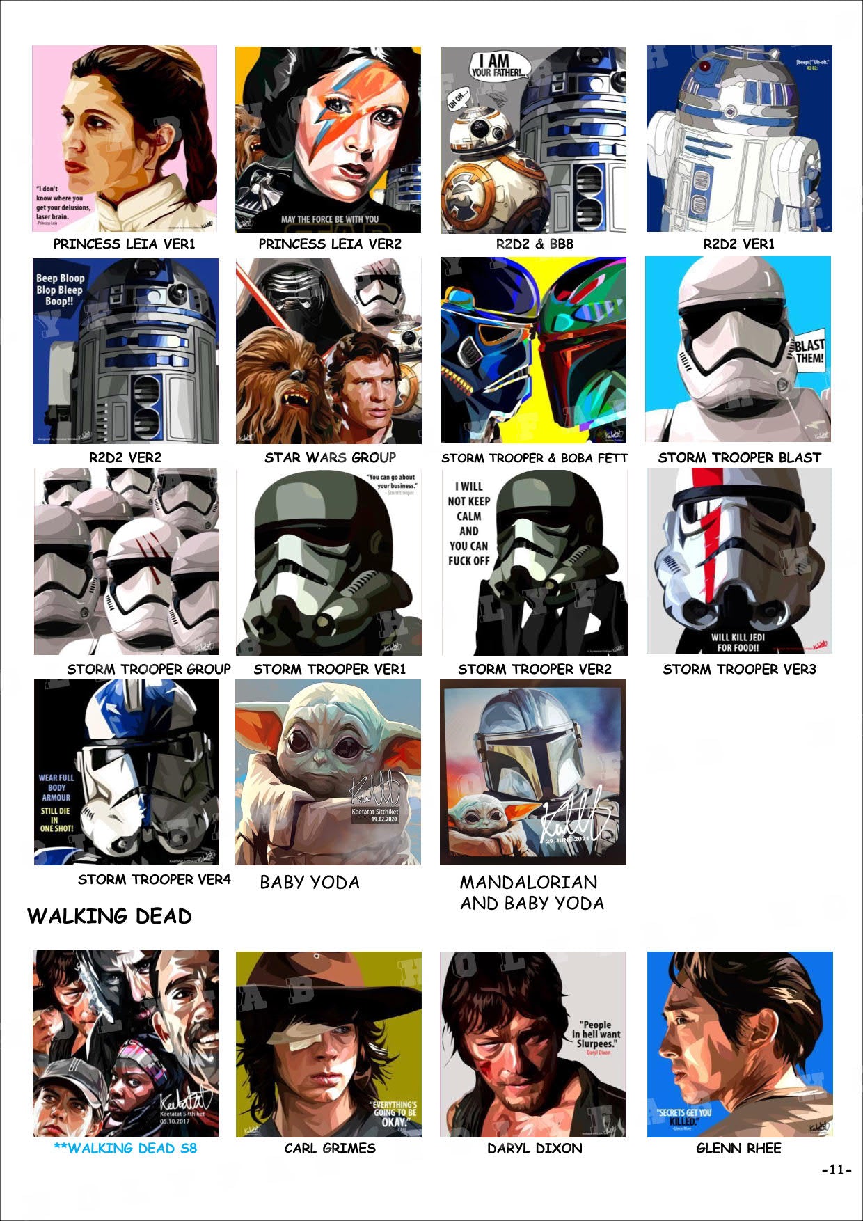 電影-劇集-Marvel-Dc Comics-StarWars -CATALOG
