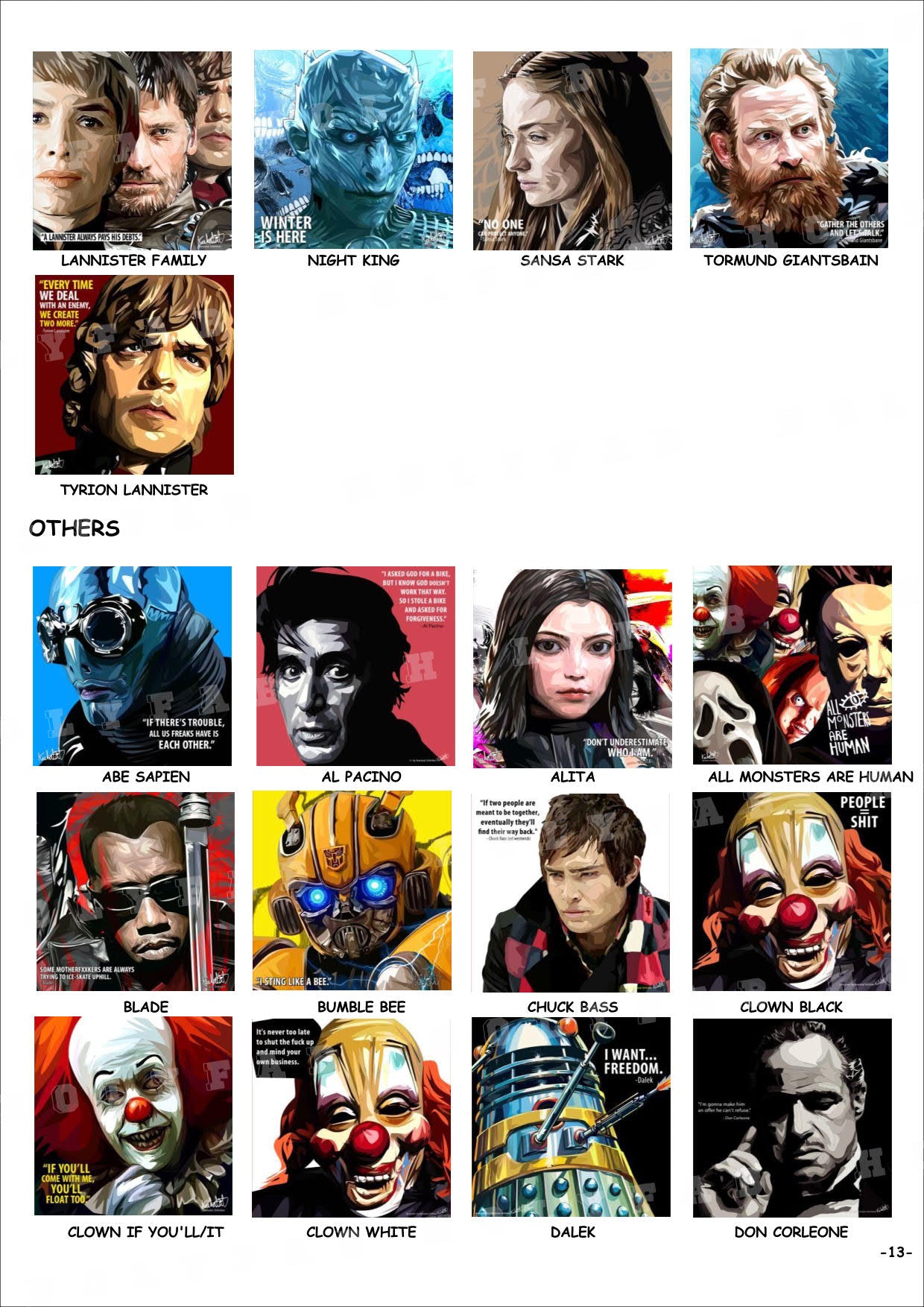 電影-劇集-Marvel-Dc Comics-StarWars -CATALOG