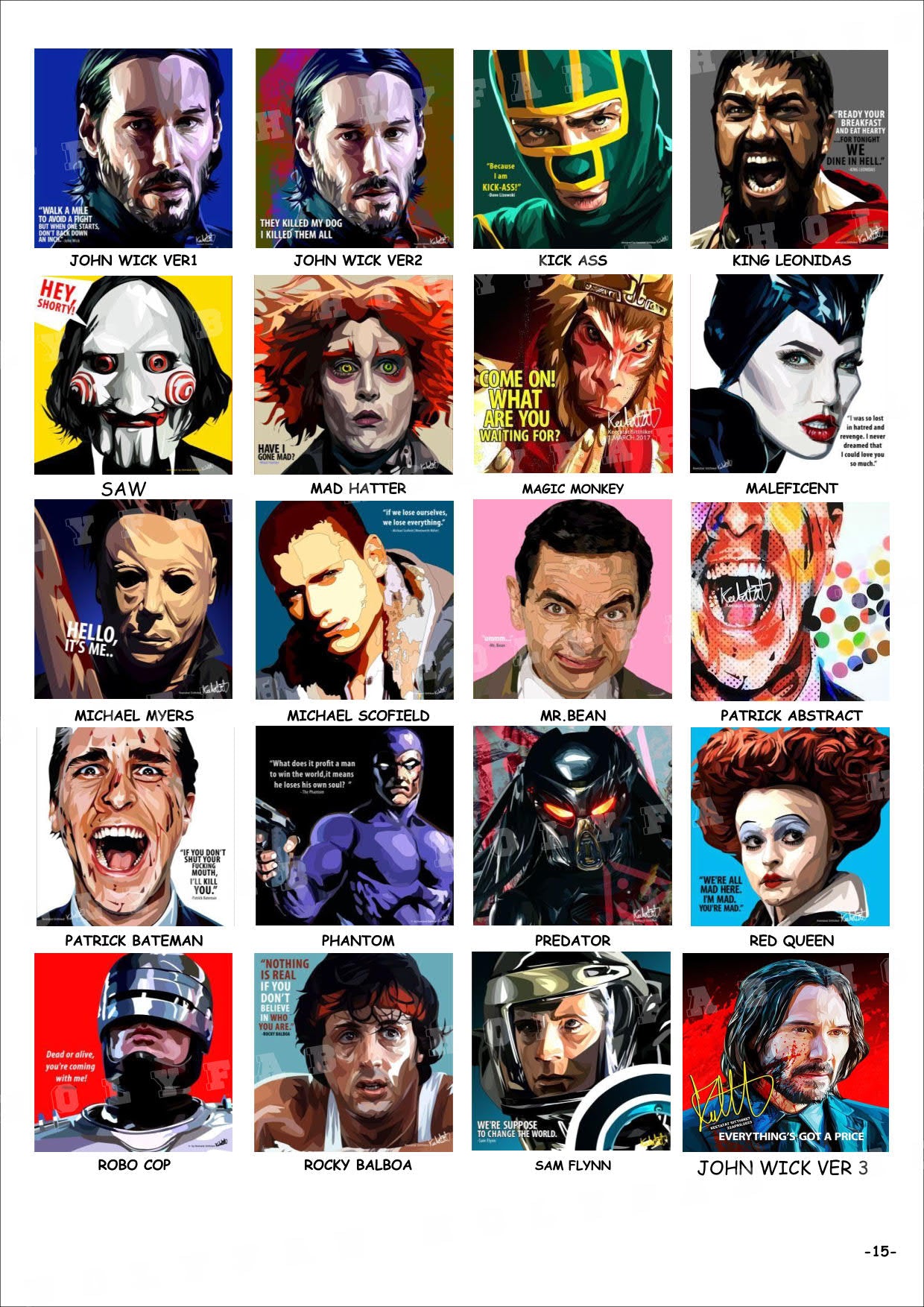 電影-劇集-Marvel-Dc Comics-StarWars -CATALOG