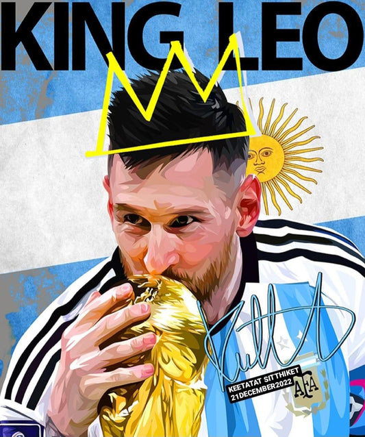 MESSI KING LEO  POP ART 掛畫