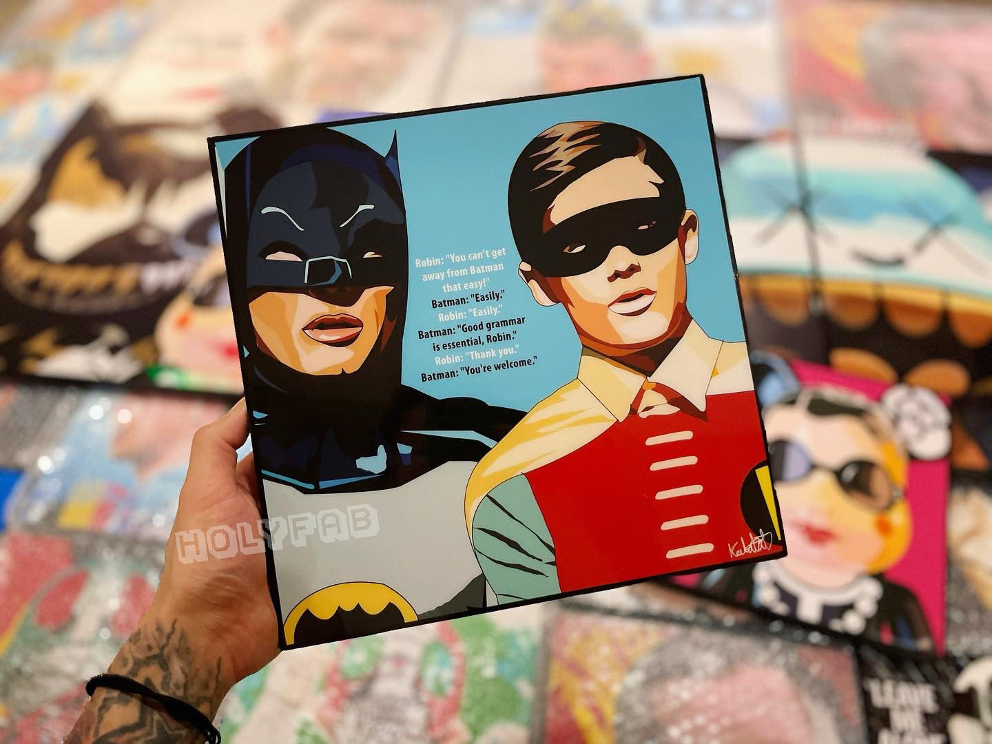 BATMAN & ROBIN BB.BLUE POPART ￼掛畫