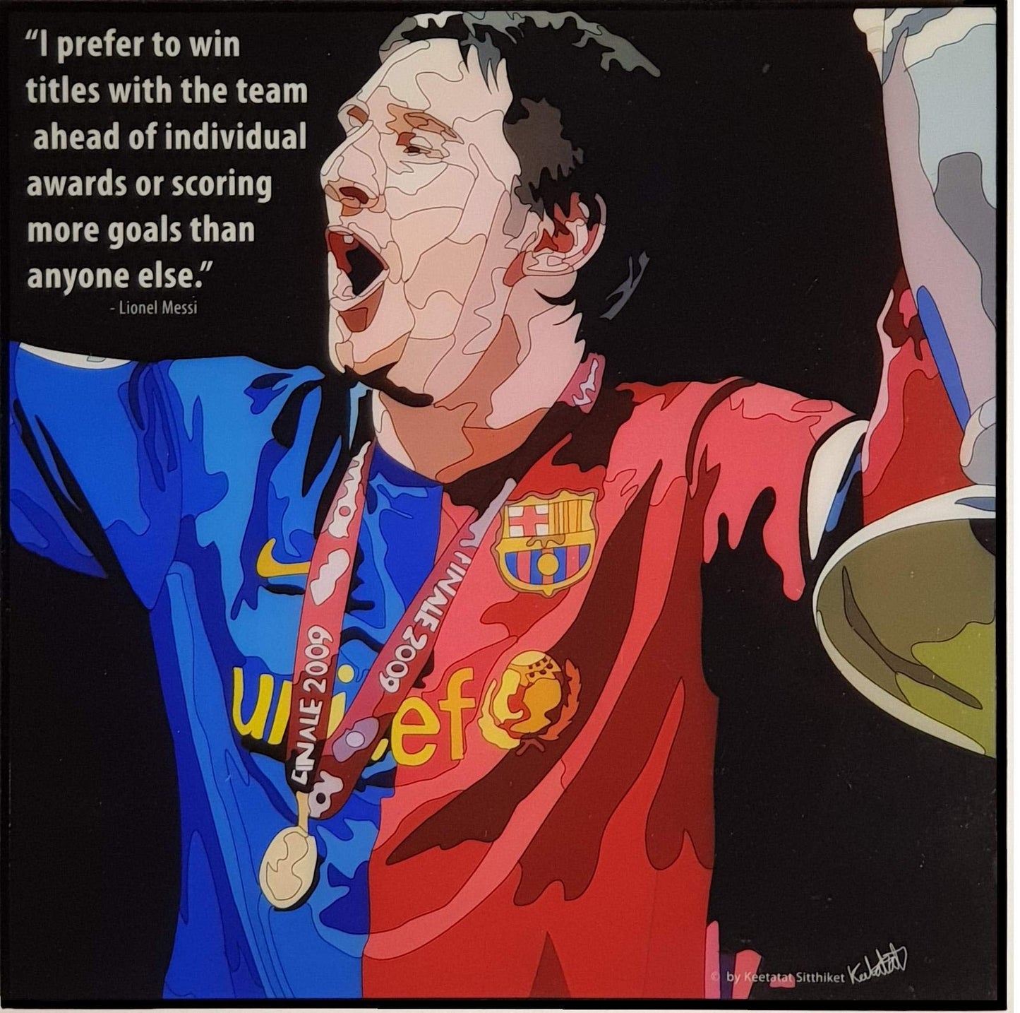 LIONEL MESSI BLACK PopArt 掛畫