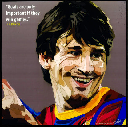 LIONEL MESSI GREY PopArt 掛畫