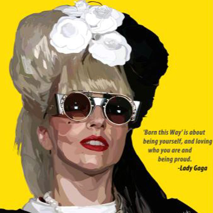 LADY GAGA : YELLOW PopArt 掛畫